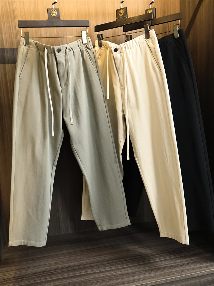 

l Linen Cotton Blend Men's Straight Leg Casual Pants Breathable Comfortable Pure Color Spring Summer Faion Urban Sle