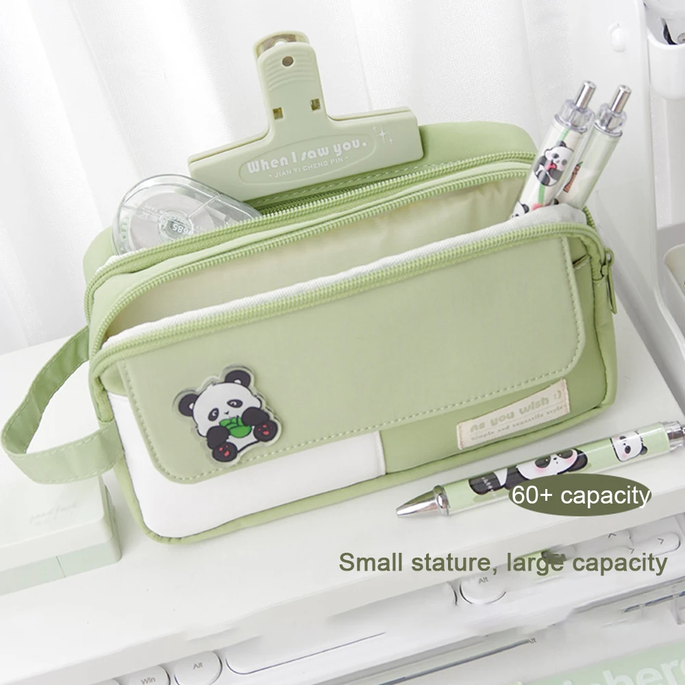 1 Piece New Simple High Capacity Pencil Case High School Students Pen Bag Zipper Stationery Supplies