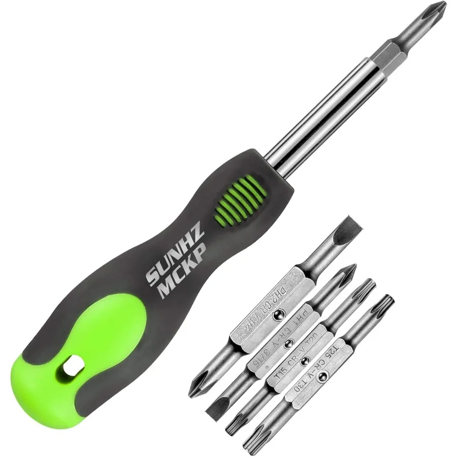 

8 in 1 Portable Multi-Purpose Screwdriver Set with High-Strength Bits for Phillips Slotted and Torx Drivers Ideal for