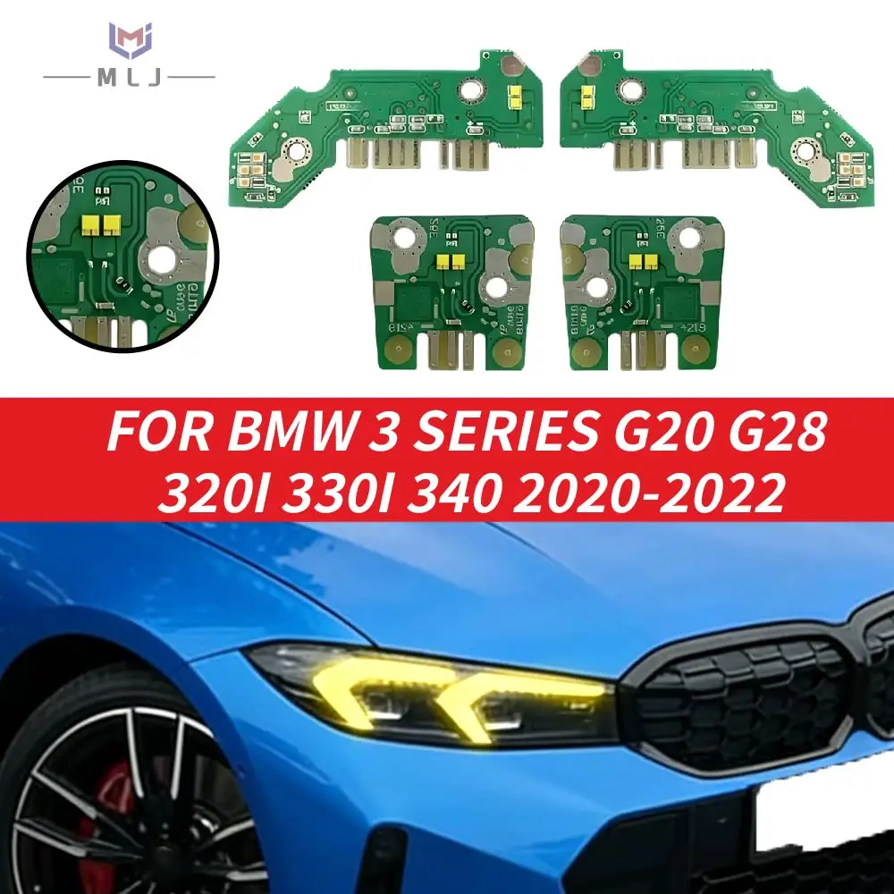 

Для BMW 3 серии G20 G28 320i 330i 340 2020-2022: Новые желто-белые светодиодные модули дневных ходовых огней (ангельские глазки) на печатных платах с чипами