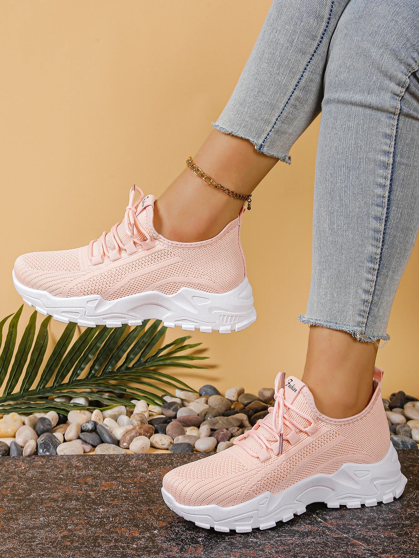 Atmungsaktive Strick-Sneaker, Modische, Bequeme, Rutschfeste Schuhe mit Weicher Sohle für Damen, Outdoor-Wanderschuhe, Kostenloser Versand – Detail 18
