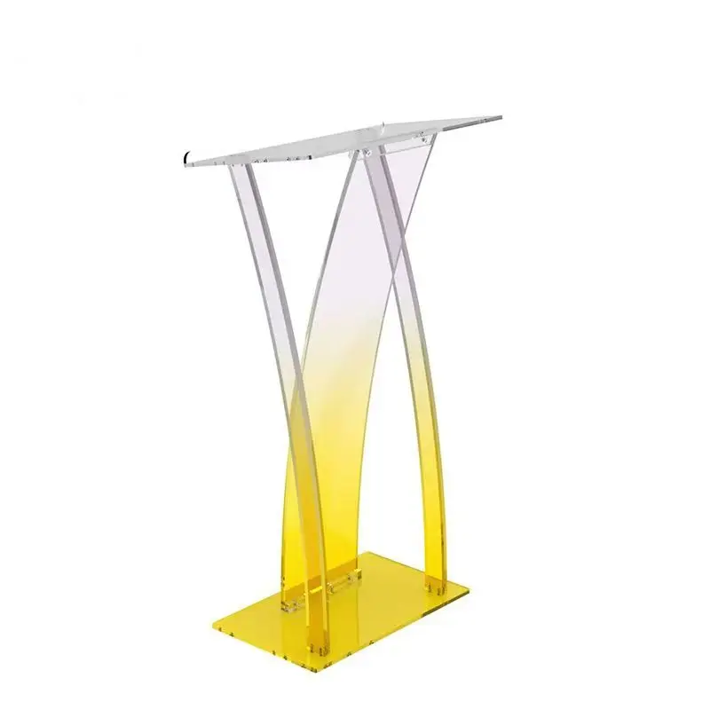 

xg-Modern Transparent Acrylic Lectern with Custom Logo Customizable School Welcome Desk for Hotel and Supermarket Use@