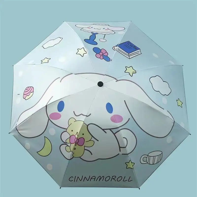 Kawaii Sanrio Hello Kitty sun umbrella, foldable UV protection UPF50+, cute cartoon animation, My Melody dual-purpose sun umbrel