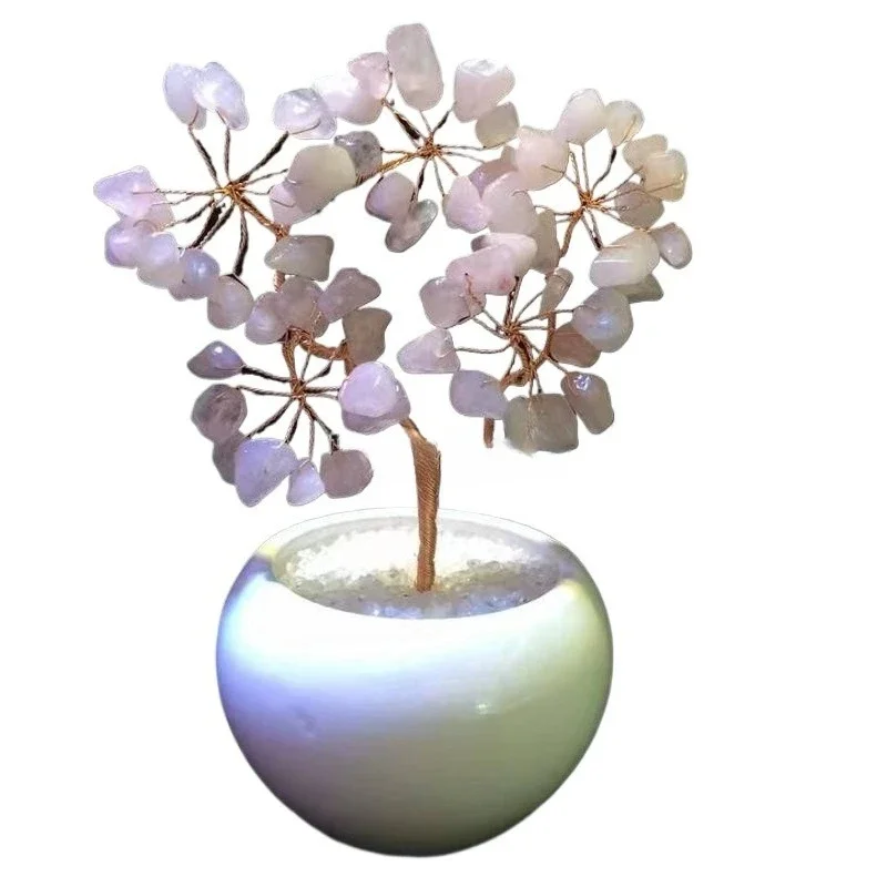 Beautiful homemade crystal bead tree natural crystal home decoration high value