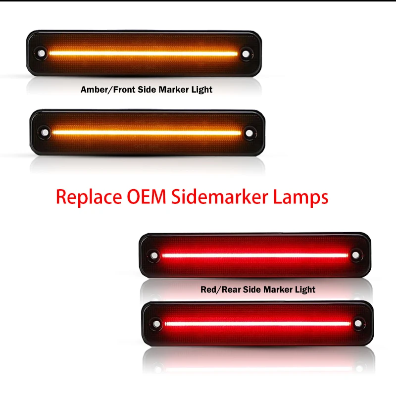 For Hummer H2 Front and Rear LED Bumper Reflector Lights,Side