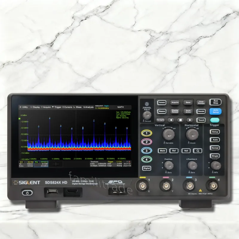 SIGLENT SDS824X HD 822/814/812/804/802 200MHz 4CH 12bit High-Res Oscilloscope, 2GSa/s 100Mpts 500k Wfms/s, 7' Touch#familitrade
