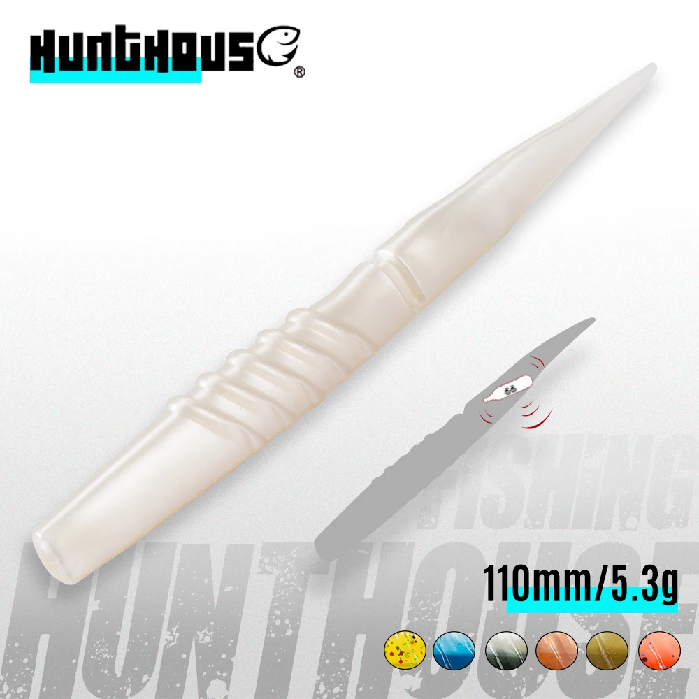 Hunthouse soft lure 115mm/5.3g Make noise Soft material silicone pike 6pcs lw231 pvc artificial soft baits for fishing one color