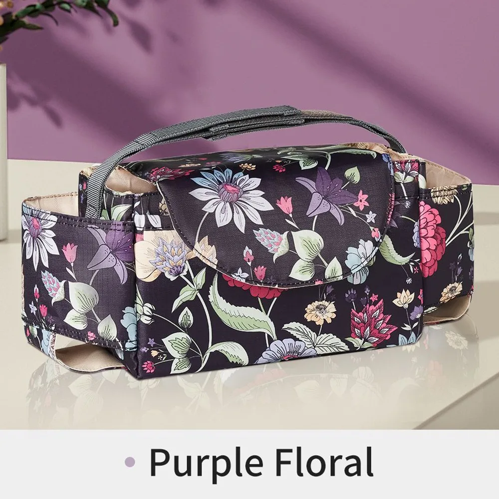 Bolsa multifuncional para carrinho de bebê, à prova d'água, com vários bolsos, armazenamento, pendurado, grande capacidade, cuidados com o bebê