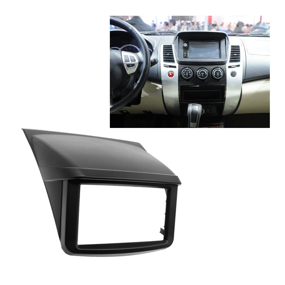 Fascia Fit For Mitsubishi Pajero Sport For Triton L200 2 Din Radio Frame Mounting Panel Dash Installation Bezel Trim Kit