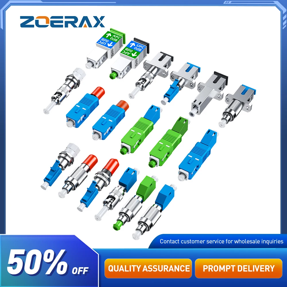 

ZOERAX FC SC ST LC Male to Female Fiber Optic Connector FTTH Singlemode Adapter for Visual Fault Locator Optical Power Meter