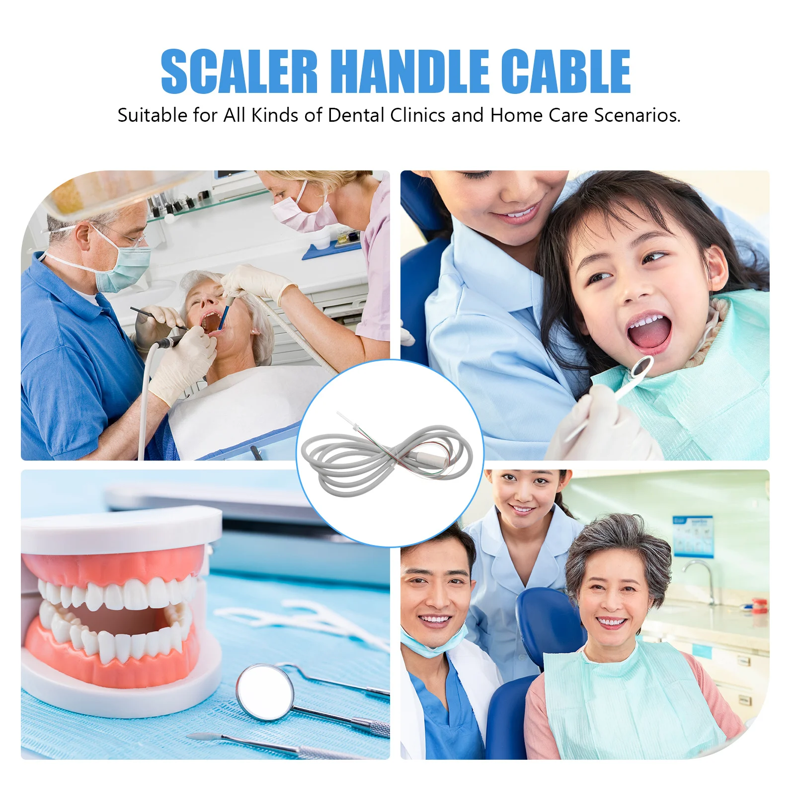 

Dental Handpiece Scaler Cord Universal Detachable Snap-In Tail Wire For Ultrasonic Insert Units Durable High-Elastic Cable