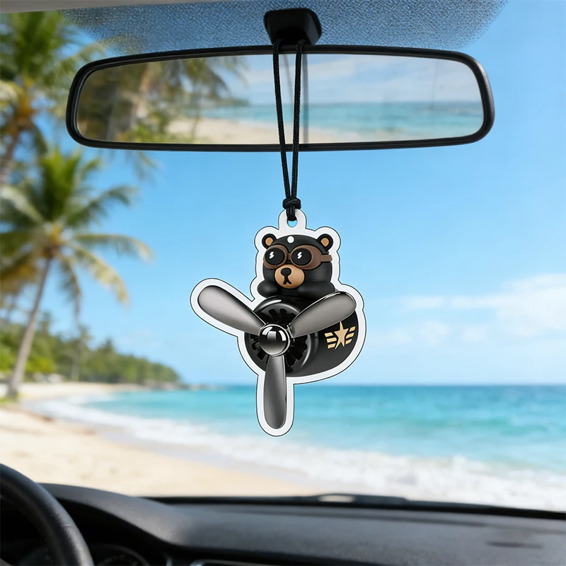 Bear Pilot Vintage Airplane Five-Star Neutral Car Perfume and Non-Toxic Air Freshener |   Natural Essential Oils and Aromatherapy Scent Tablets (Noroili/Grapefruit/Cedar) |   Hanging Type and Dual-Purpose with Vent Clip |   Long-Lasting Fragrance for 60-90 Days |   Deodorize and Purify the Air |   Suitable for Use in Cars, Homes, Wardrobes, and Bathrooms. |   Same Fragrance as the One Sold in the Store
