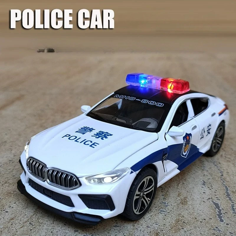

1:32 M8 Police Car Model Decoration Simulation Alloy Car Model Model Sound Light Toy Pull Back Car Gifts