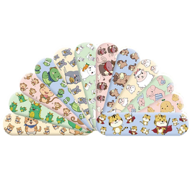 120pcs/pack Cartoon Animal Children Curitas Kids Band Aid for Wound Patch First Aid Kit Medical Plasters Self-adhesive Bandages