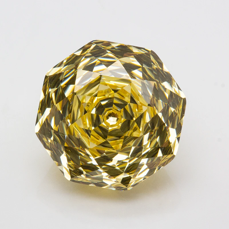 New 5A Yellow Millennium Octagon Rose Cut Cubic Zirconia Loose Stones for Jewerly Making