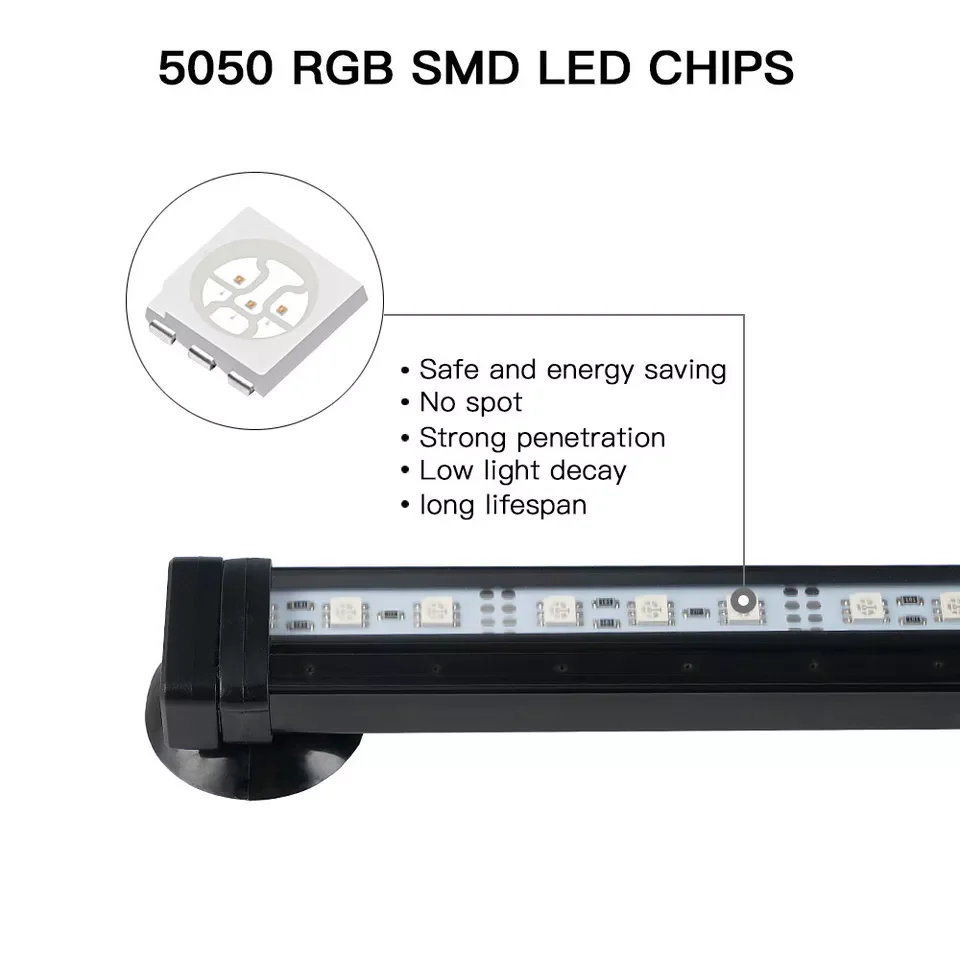 حوض السمك تحت الماء فقاعة الهواء LED ضوء خزان الأسماك RGB مصباح غاطس + جهاز التحكم عن بعد