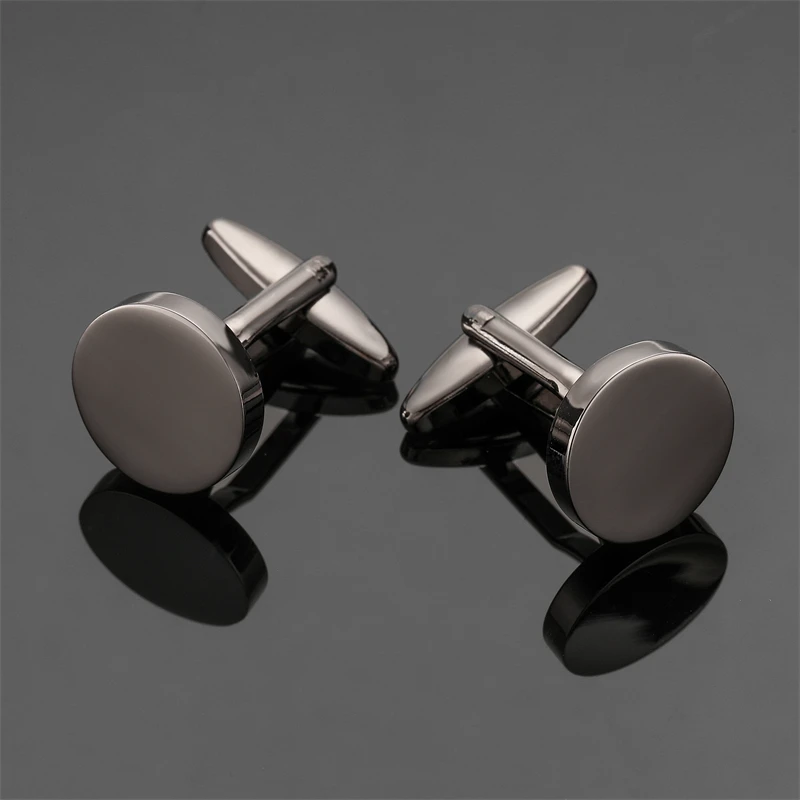 Classic men's French shirt cufflinks high quality round laser metal cuffs buttons business suit accessories, jewelry wholesale