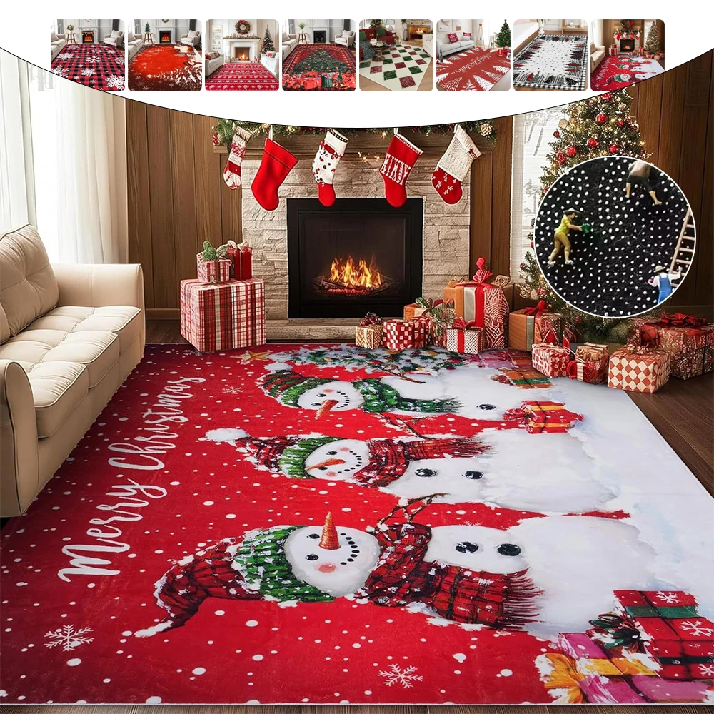 

1PC Christmas Snowaflake Carpet for Living Room Sofa Floor Cushions Modern Soft Home Rug for Children's Bedroom Ковер 카페트 Hogar