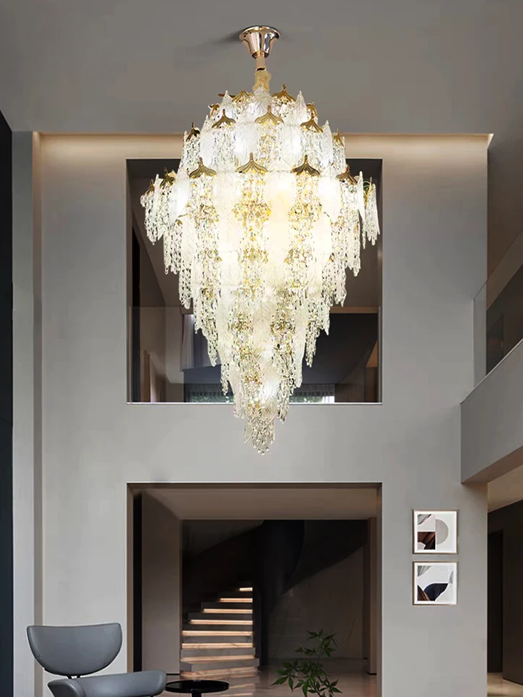 

Porcelain Leaves Glass Chandeliers Led Crystal Hanging Lamps For Ceiling Modern Luxury Home Decor Light For Living Room Lustre