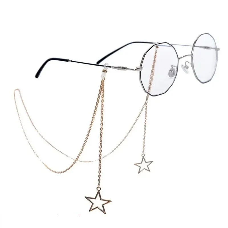 Fashion Women Eyeglass Chain Hollow Star Pearl Beaded Sunglasses Reading Glasses Lanyard Eyewear Holder Neck Strap Rope New