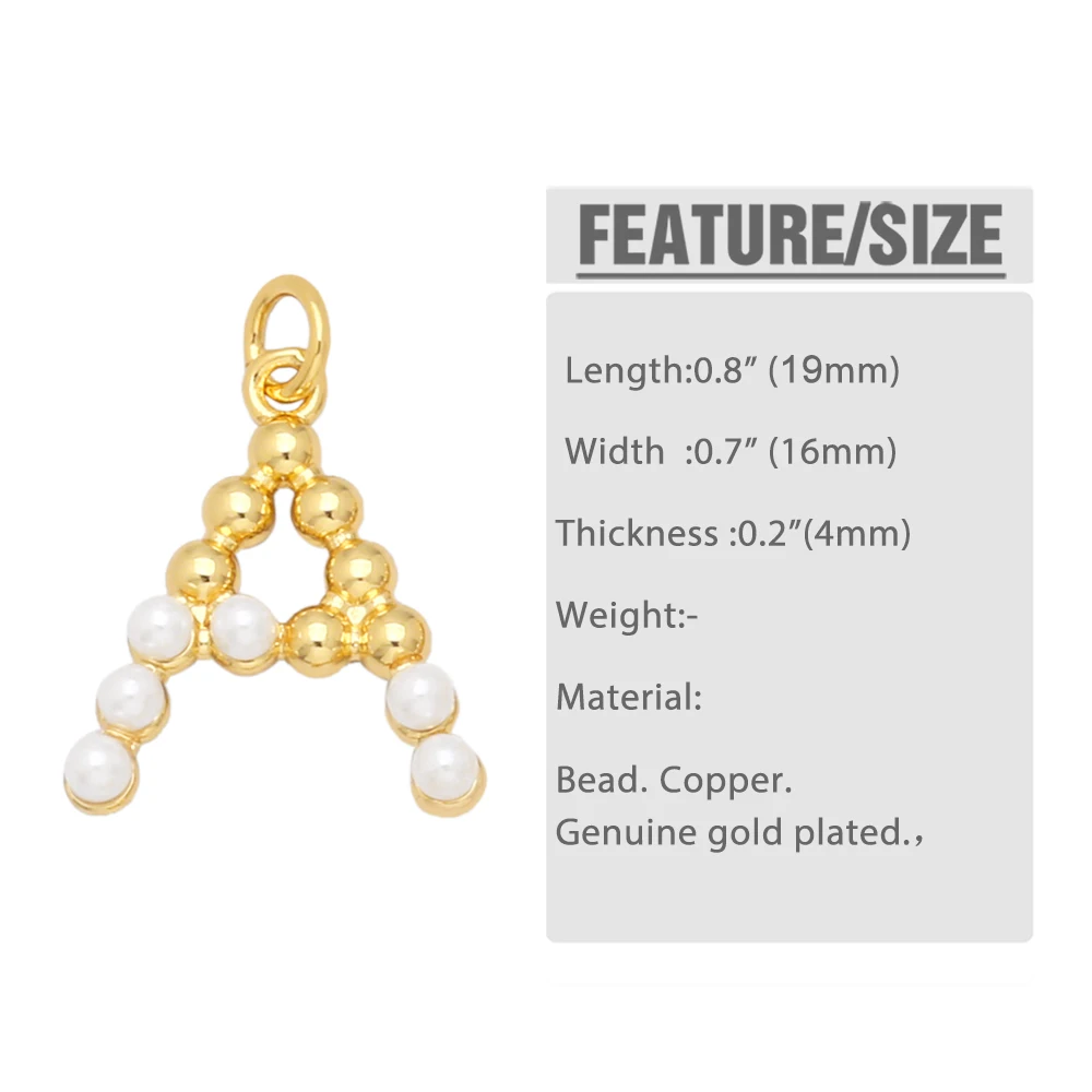 OCESRIO Fashion A to Z Letter pendant for Necklace Copper Gold Plated Handmade Name Alphabet Jewellery Making Supplies pdta772