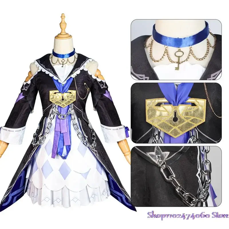 Spel Honkai Star Rail Herta Cosplay Plus Size Uniform Pak Zwarte Punk Lolita Jurk Cosplay Kostuum Halloween Party Outfit Vrouwen