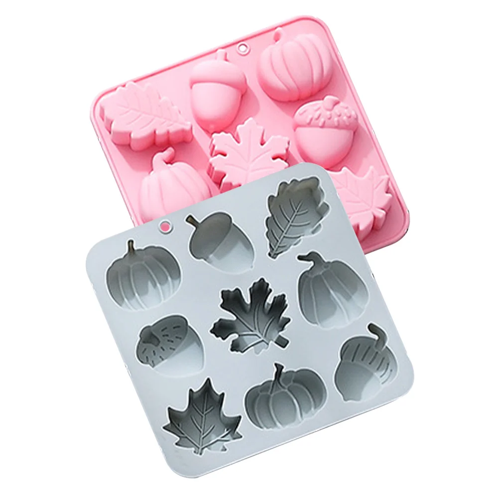 

2Pcs Silicone Chocolate Mold DIY Pumpkin Leaf Acorn Shape Candy Cake Baking Non Stick Ice Cube Mold Chocolate Molds