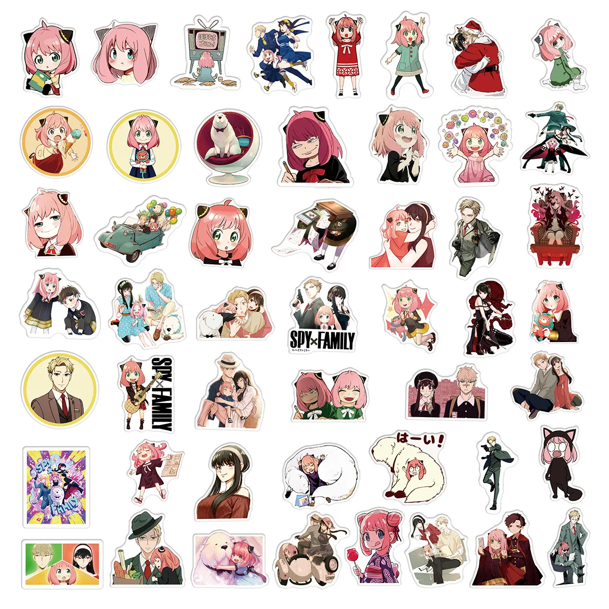 100pcs SPY×FAMILY Anime Stickers Waterproof Phone Case Kawaii Laptop Skin Cute Phone Case Aesthetic Stickers Stationery