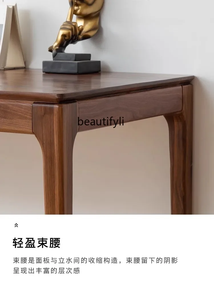 Noord-Amerikaanse zwarte portemonnee massief hout kersenhout bureau Scandinavische eenvoudige studeertafel bureau log bureau kantoor lade meubilair