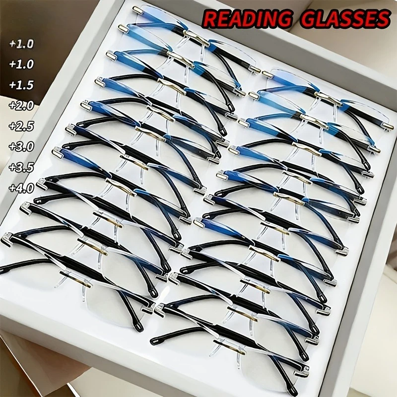 

20 шт. винтажных квадратных очков для чтения для женщин с линзами из поликарбоната, защищающими от синего света, в квадратной оправе