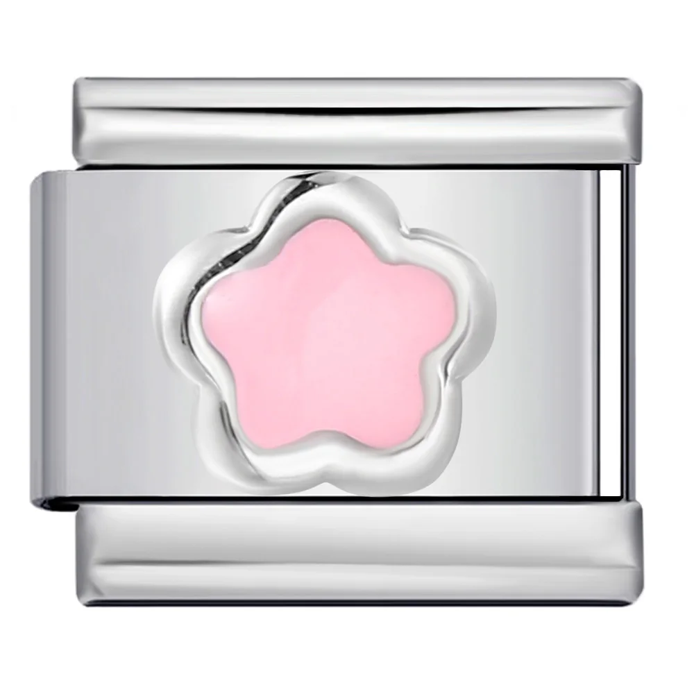 Modisches Rosa Glasiertes Herz Einfache Zahlen 0/1/2/3/4/5/6/7/8/9 Italienische Glieder Passend für 9mm Edelstahl-Charm-Armband DIY Perlen – Detail 6