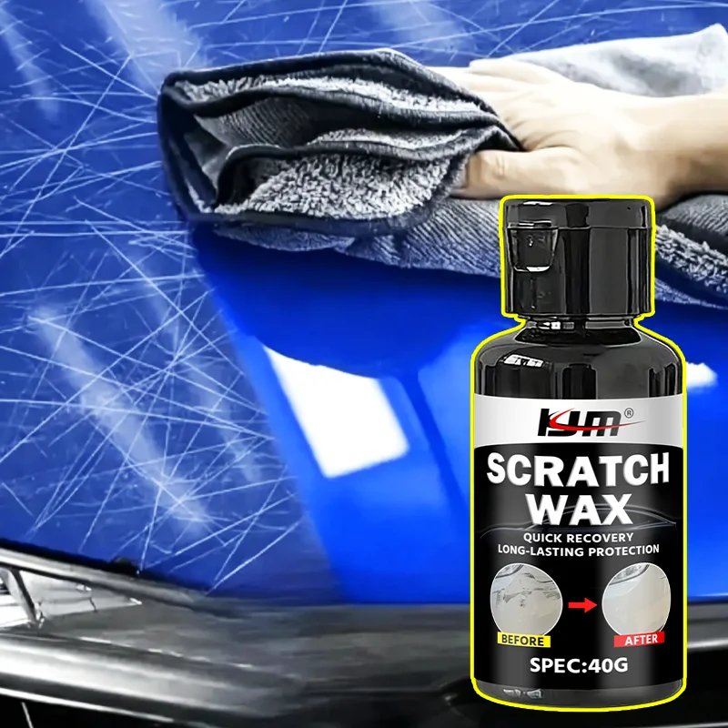 KJM Car Scratch Repair Wax, Advanced Formula for Removing Light Scratches, Swirl Marks and Restoring Paint Shine