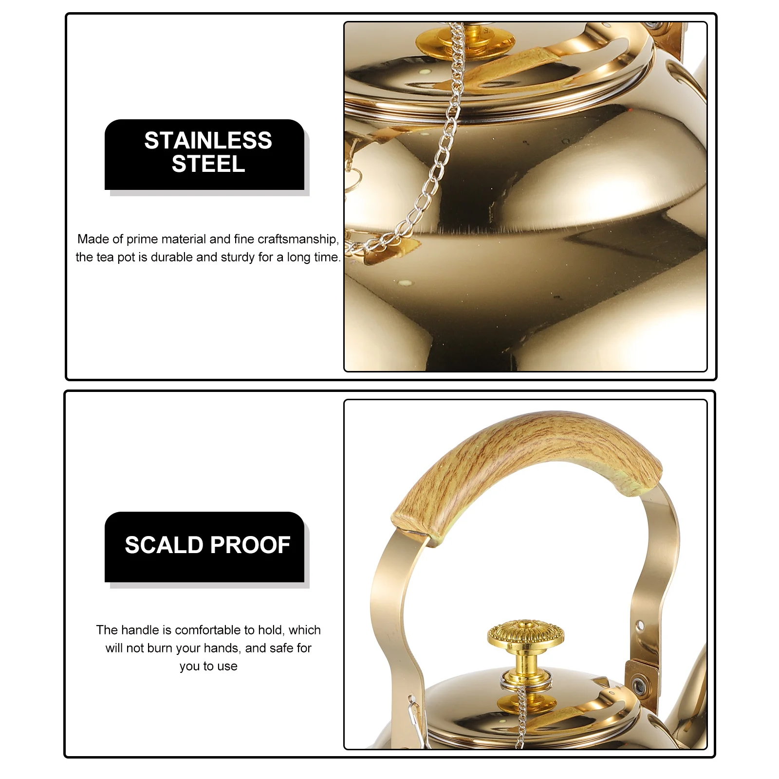 

1pc Stainless Steel Tea Pot 500Ml Modern Kitchen Water Kettle For Home Office Portable Metal Teapot With Handle Tea Kettle For