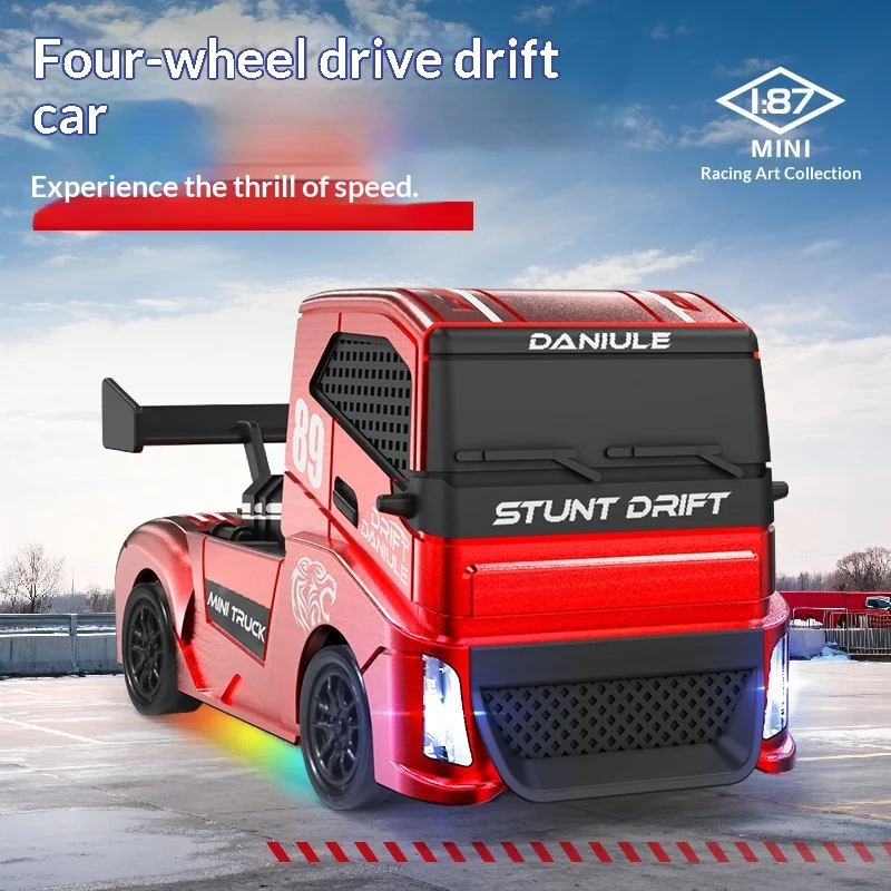 Daniule 1 87 Mini Rc, Camioneta de Alta Velocidad con Tracción en las Cuatro Ruedas, Modelo Coleccionable de Escritorio para Entusiastas de las Carreras