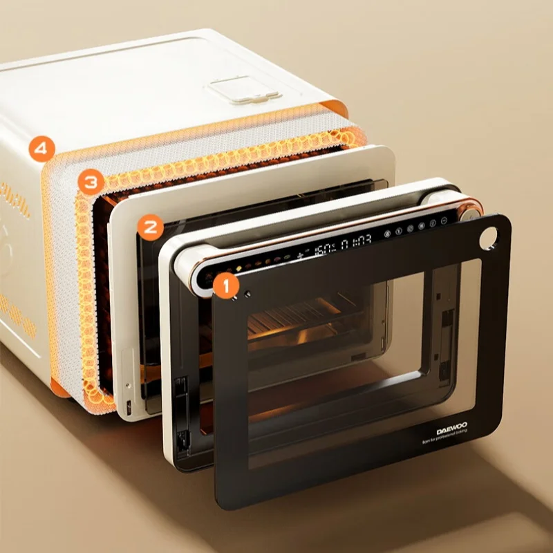 دايو 42L فرن حراري تجاري 3 رفوف مقلاة هوائية للخبز والمعجنات خبز كعك القمر المطبخ فرن متعدد الوظائف أبيض 220 فولت #6