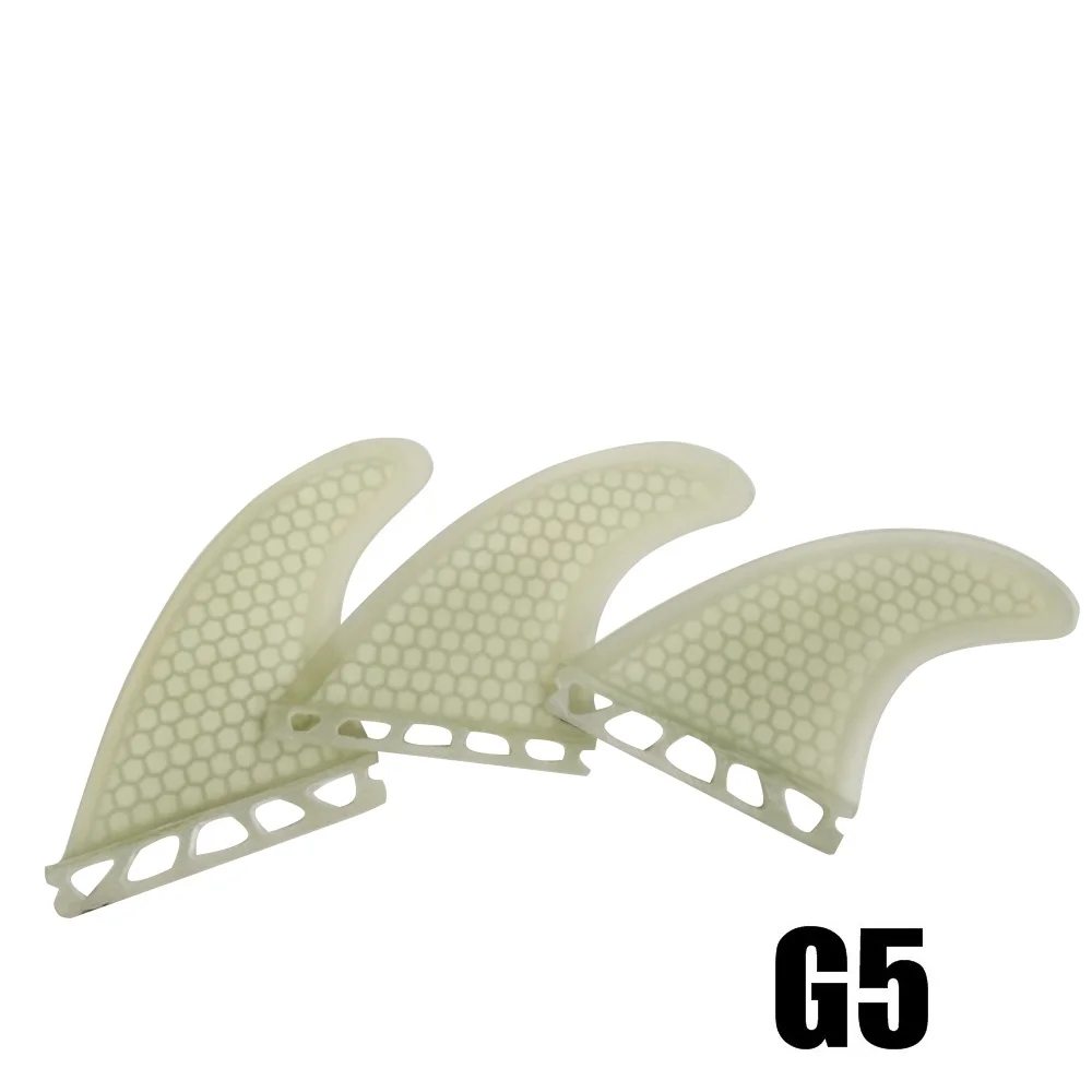 Tri Fin Set Enkele Tabs Vinnen S/M/L Surf Vinnen Surfplank Fin Oranje/Geel/Blauw/Grijs/Groen Met Zwart Logo Honingraat Glasvezel