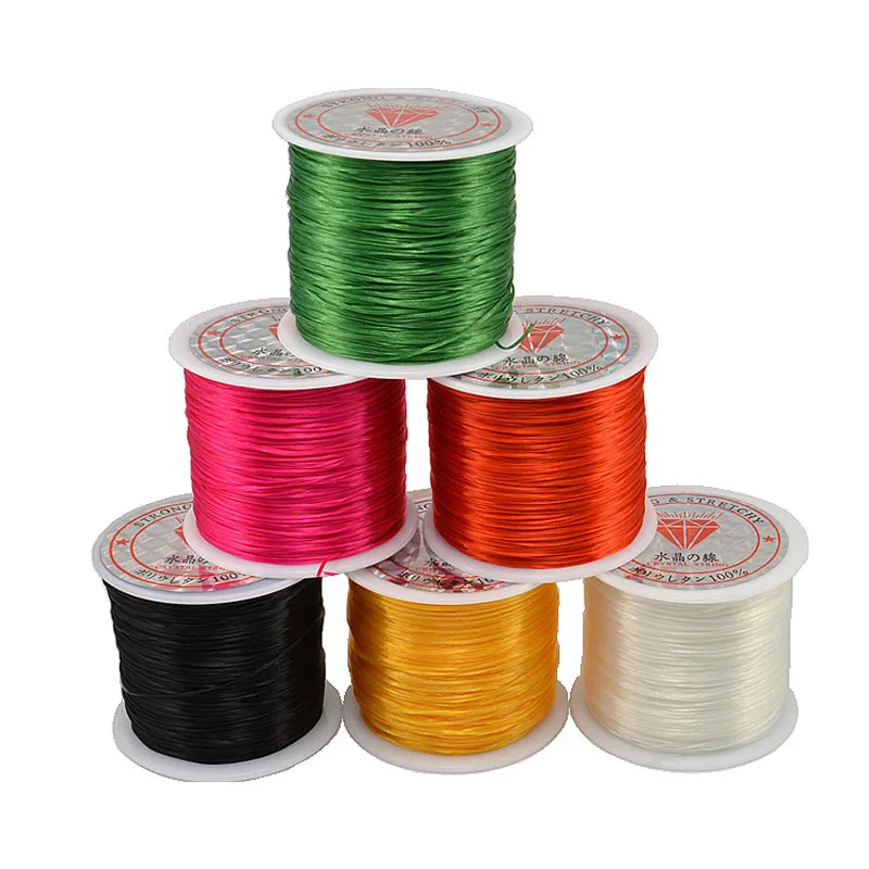 0.5mm Fine Line 50meters Elastic Weaving Line Frabic Cord Thread For DIY Necklaces Bracelets Making Jewelry Findings