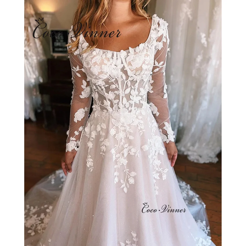 ที่กําหนดเองแขนถังโรแมนติก Boho ชุดแต่งงานยุโรปสไตล์สวยลูกไม้ Appliques สายชุดเจ้าสาวสําหรับผู้หญิง W1340