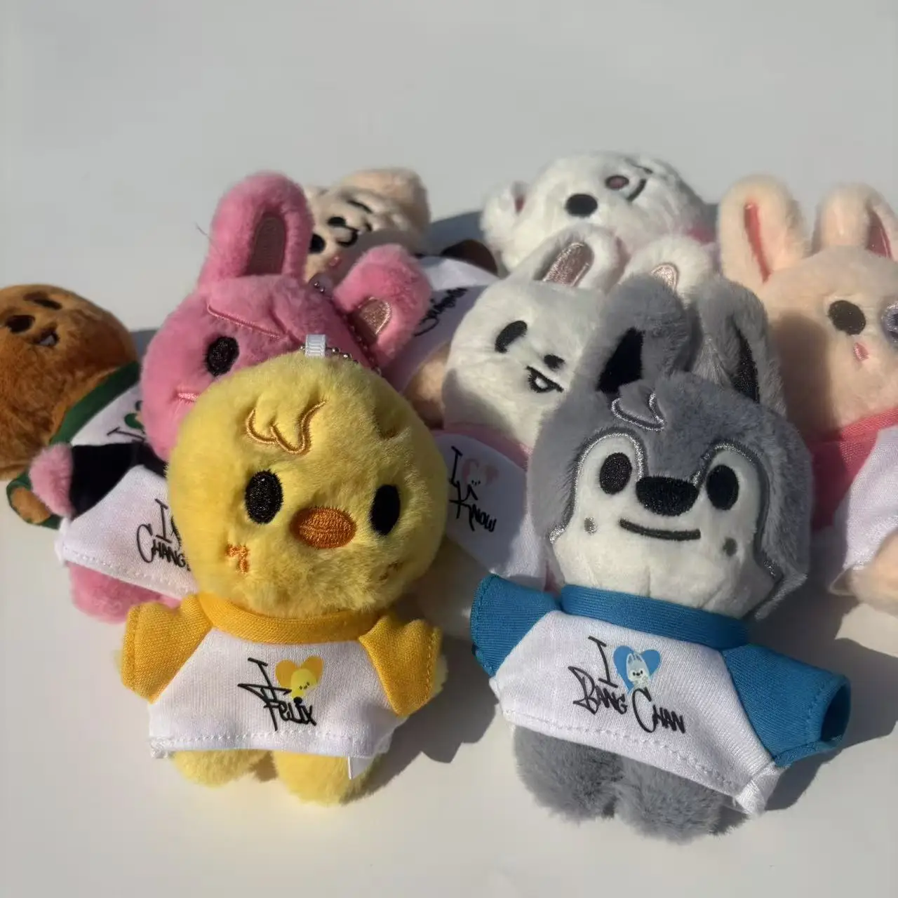 New SKZOO Stray Kids Keychain Color T-shirt Cartoon Plush Animal Doll Kawaii Children Adult Fans Gift SKZ Fans Collection