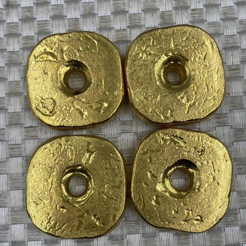 Daiqing Ten Square Peace Amulet , -plated Copper , Ingot, Gold Yuanbao for Collection