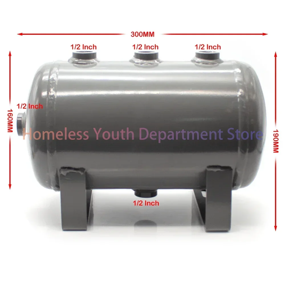 5L أفقي الكربون الصلب خزان الهواء ضاغط الهواء مضخة الهواء خزان الضغط فراغ تخزين اسطوانة مع مقياس الضغط