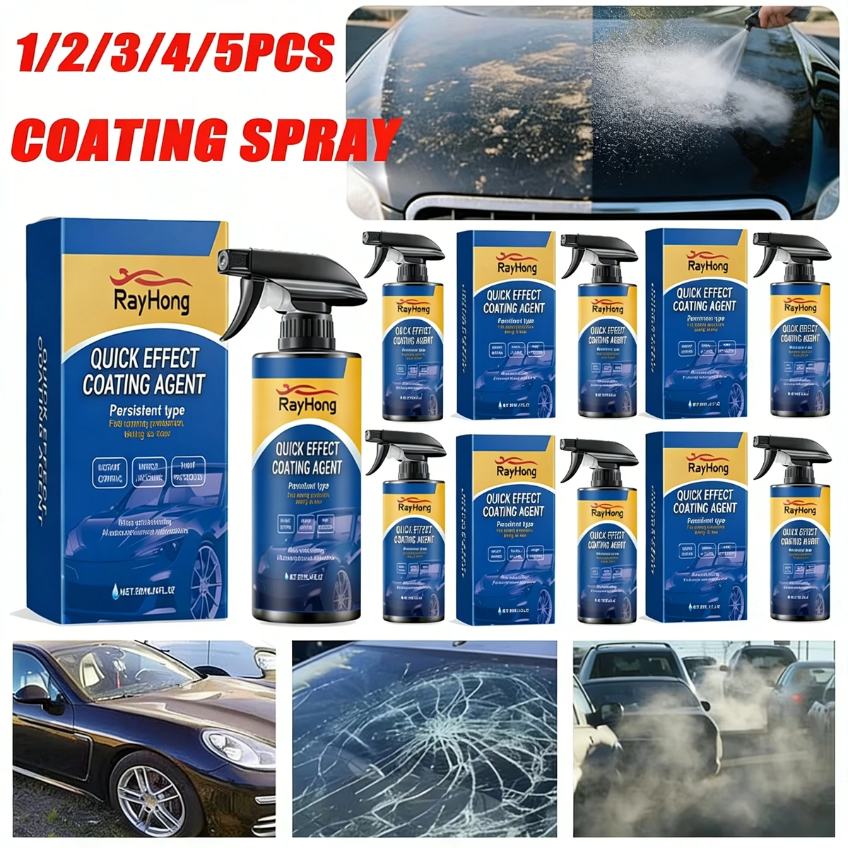120ml Auto-Beschichtung Hydrophober Schutz Langanhaltende Autopflege-Spray Wasserabweisendes Spray für Autopolitur