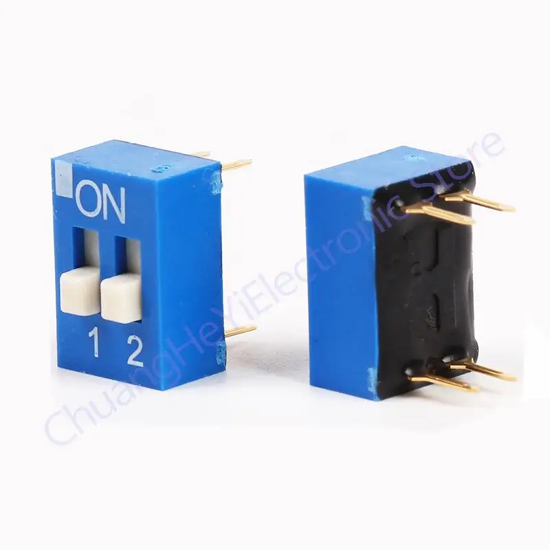 Blue Slide Type Switch 2.54mm 2-Bit 2 Position Way DIP Blue Pitch