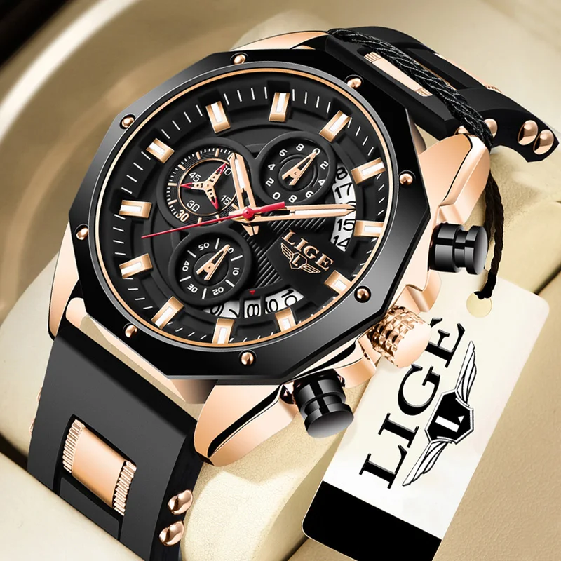 

Fashion Watches for Men Top Luxury Brand LIGE Quartz Men’s Watch Sport Waterproof Wrist Watches Chronograph Relogio Masculino