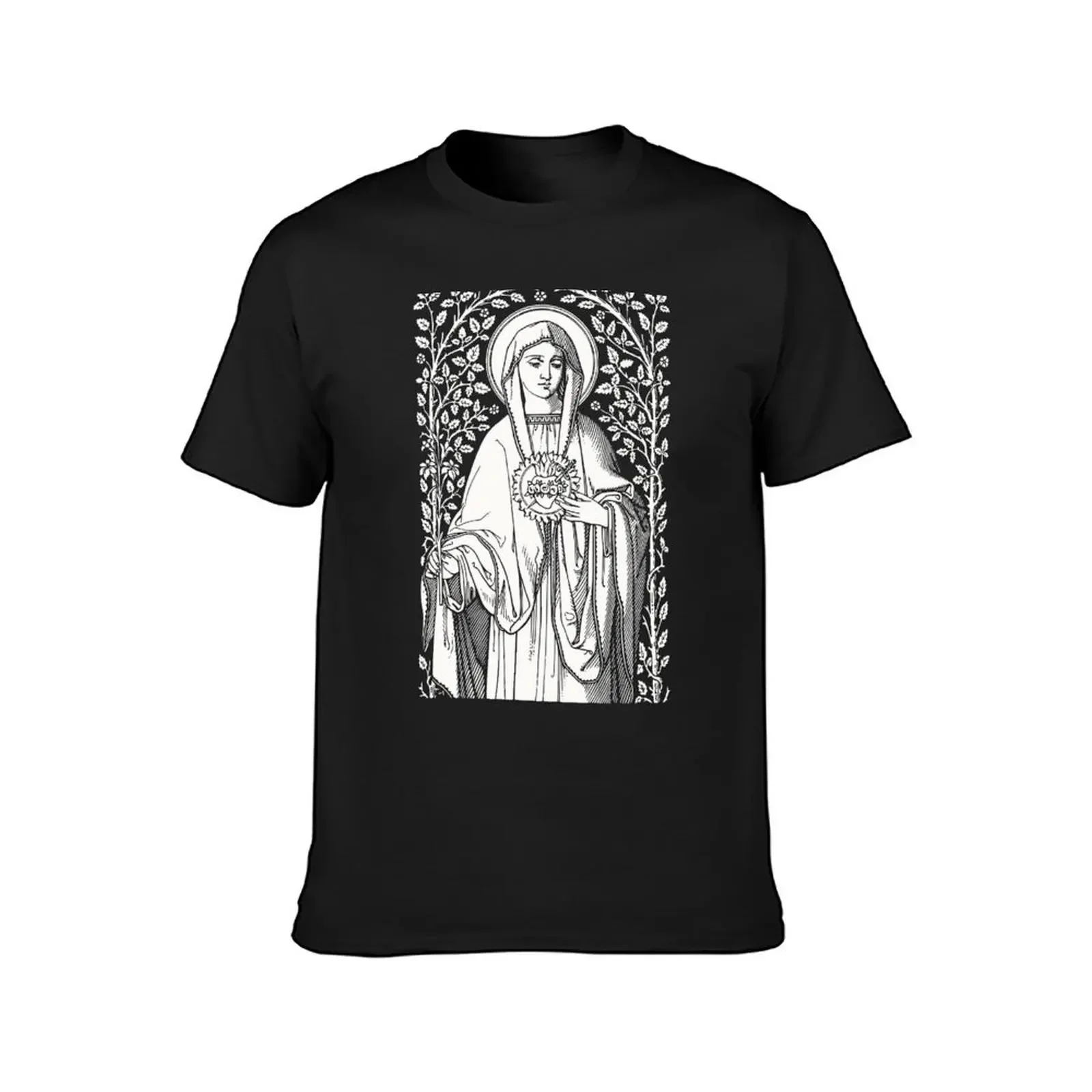 Vintage Virgin Mary Catholic T-Shirt boys whites valentines boutique clothes mens graphic t-shirts anime