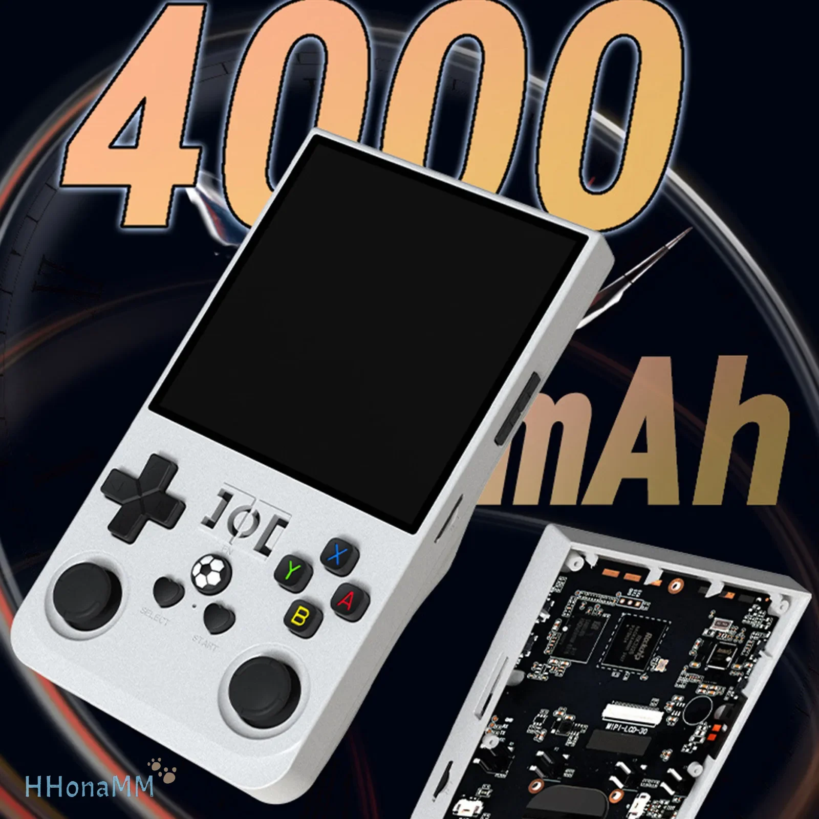 وحدة تحكم ألعاب محمولة ريترو 4.0 بوصة لينكس 64 جيجابايت مدمجة 18000 لعبة محمولة 4000 مللي أمبير قابلة للشحن هدية ألعاب ريترو للأطفال