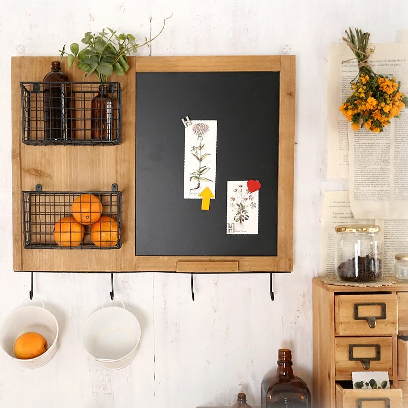 

Hat-and-Coat Hook Wall Hanging Electric Meter Box Decorative Blackboard Message Board Solid Wood Meter Box Shielding Box