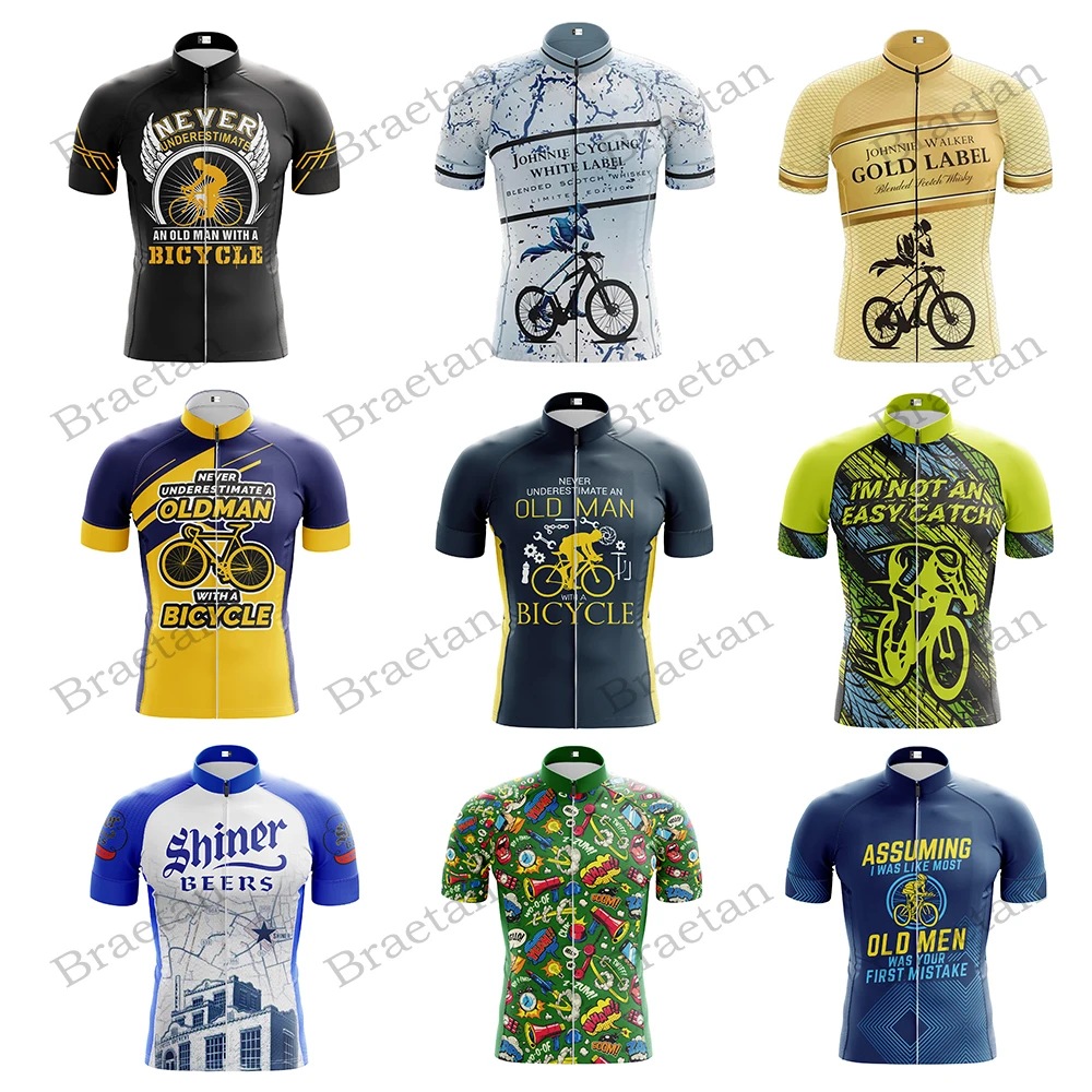 Multiple Old Men Cycling Jersey Men Short Sleeve Ride Bike Jersey Summer Cycling Clothing