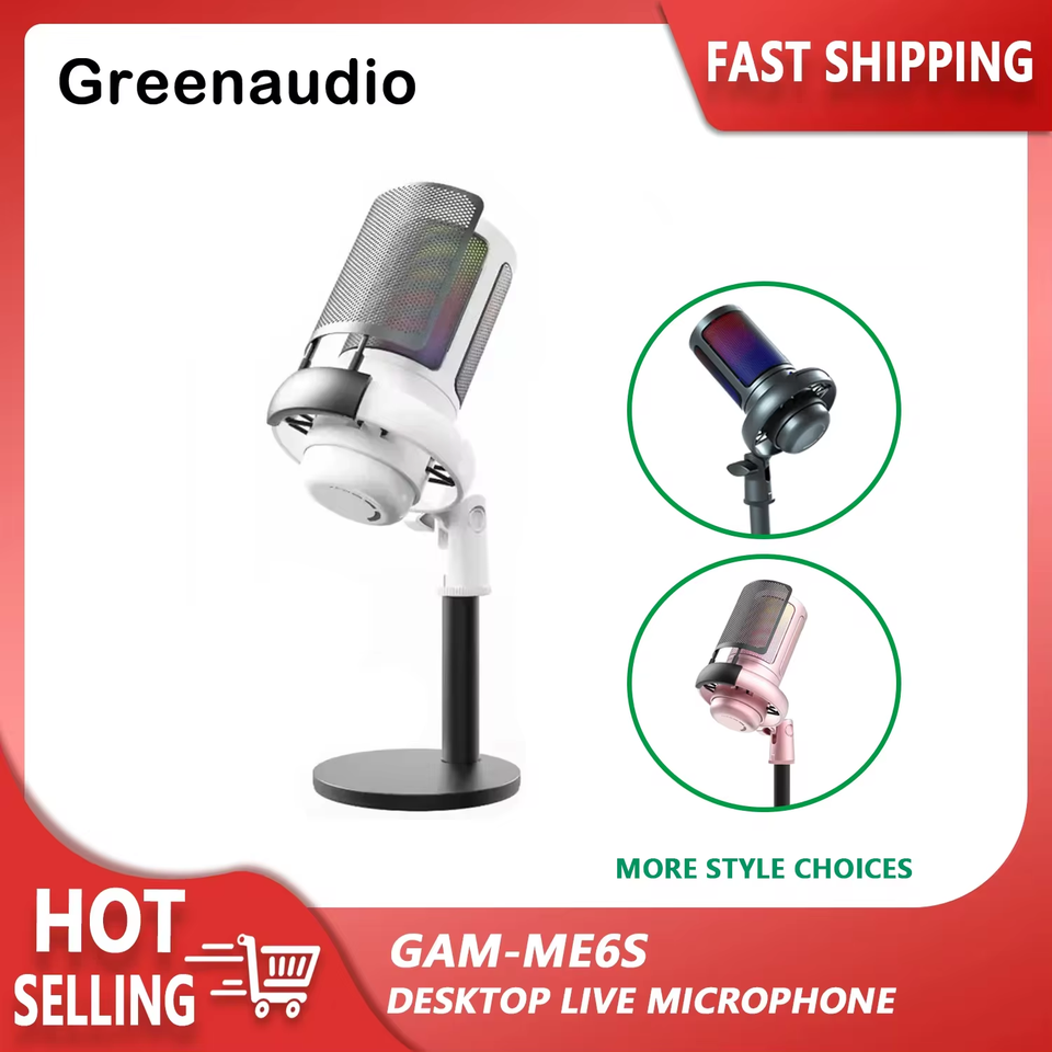  GAM-ME6S desktop live streaming microphone mobile game RGB dazzling lighting USB computer karaoke 
