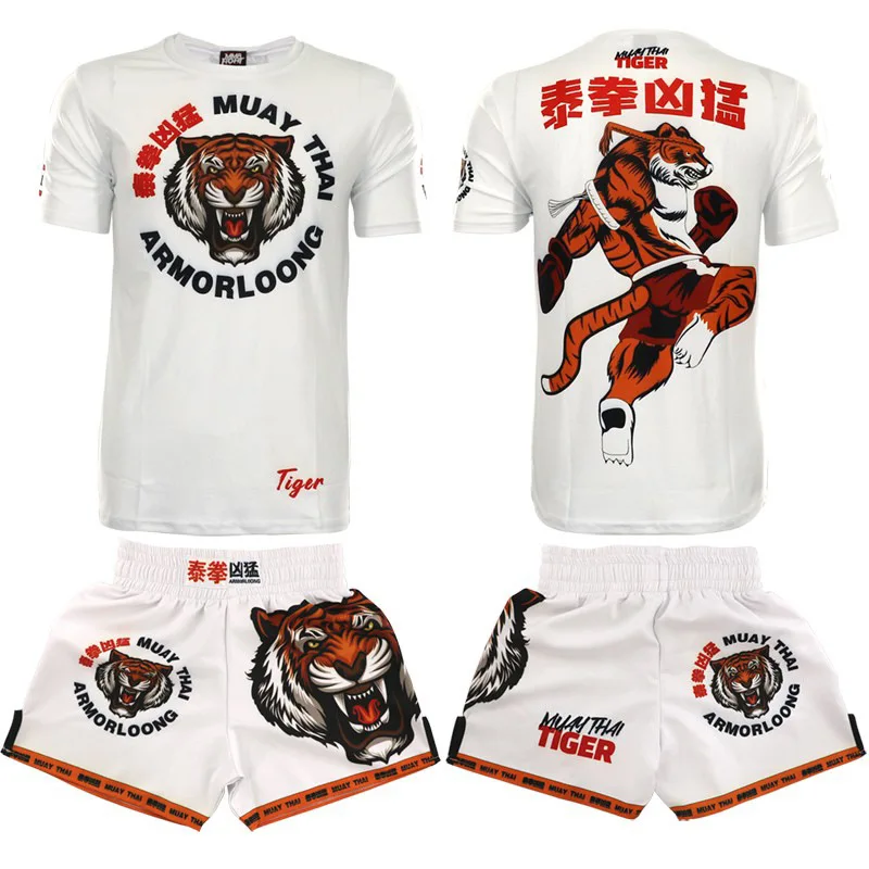 Short à manches courtes pour adultes et enfants, Muay Thai, Tiger Gastronomie, Sports, MMA, WagTraining, Boxe, Course à pied, Loisirs imbibés